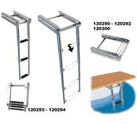 SCALETTA A SCOMPARSA IN ACCIAIO INOX - N. gradini 4 - Larghezza esterna cm 22 -