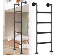 Scaletta alta per letto a soppalco, in ferro industriale, 4-8 pioli, scala di fuga di emergenza per soffitte e cantine, regolabile, altezza 99,1 - 165,1 cm, robusta e sicura accesso al pozzo della