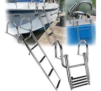 Scaletta Bagno 4 Gradini, 316 Scaletta Piscina Barca Acciaio Inossidabile Telescopica Pieghevole Con Maniglie Pedale Ampio Per Yacht Marino Dock