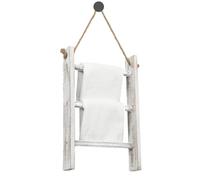 Scaletta da soffitto - Portasciugamani a 3 livelli, organizer da parete, scala in stile rustico, versatile scaffale per asciugamani da bagno, scaffale in legno rustico per decorazione in cucina