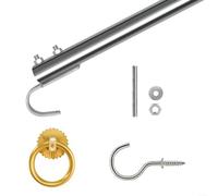 Scaletta estraibile per sottotetto, asta di prolunga in alluminio da 101,6 cm con gancio in acciaio inox, accessorio salvaspazio per soffitta con design a 3 sezioni, facile da montare, include gancio