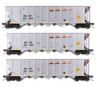 Scaletta H0 - Walthers Set 50' RD-4 Hopper BNSF 3 Vagoni - 56870 Neu