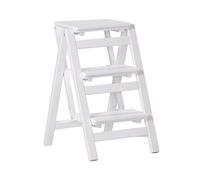 Scaletta in legno bianca a 3 gradini Sgabello pieghevole a gradini, Scalette da arrampicata in legno massello Sgabello Scalette portatili Scaffali per cucina Ufficio Biblioteca