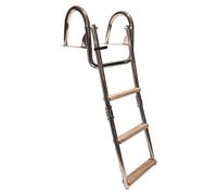 Scaletta inox con maniglioni 4 gradini legno