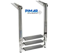 SCALETTA INOX RIBALTABILE TELESCOPICA 3 GRADINI CM.89X30 PER GOMMONE BARCA