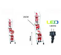 SCALETTA LUMINOSA LED BIANCO BABBO NATALE ARRAMPICATORE 25CM NATALE ESTERNO