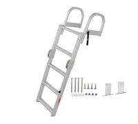 Scaletta Per Barca a 5 Gradini,Scala Pieghevole Per Barca in Alluminio Premium,Scala Interna Telescopica Pieghevole con Ingresso Posteriore - Capacità di Carico di 200 Kg, Ideale Per L'Uso del Pontone