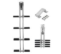 Scaletta per barche a 3 gradini e 4 gradini, in acciaio inox, telescopica, con accessori di montaggio