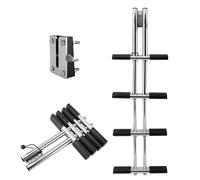 Scaletta per barche a 3 gradini e 4 gradini, in acciaio inox, telescopica, con accessori di montaggio