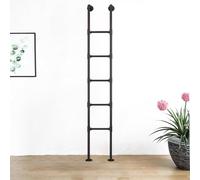 Scaletta per Letto a Castello Nera Interna - Scaletta in Metallo Montata a Parete per Loft Domestico Finestra in Ferro Industriale Pozzo Scala di Fuga 1m 1.25m 1.3m 1.4m 1.45m 1.5m Scale Universali(18