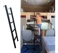 Scaletta per letto a castello nera, per camper e camper, 4/5 gradini da pavimento, per letto singolo, scala di sicurezza laterale, design salvaspazio (140 cm/55) per uso domestico