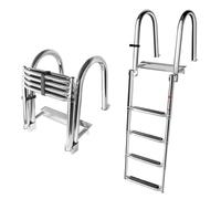 Scaletta Per Piscina Barche 4 Gradini Da Bagno/Ponte Barca, Scaletta Yacht Scalette Galleggianti Pieghevoli Con Ingresso Posteriore Corrimano Pontone in Acciaio Inox Scale