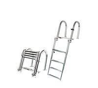 Scaletta per Piscina, Scaletta Pieghevole Marina Ponte 316 Hardware Di Varo 4 Sezioni Scala Sospesa Modificata Con Corrimano Piscina Pieghevole For Barche Da Pesca
