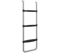 Scaletta per Trampolino Elastico Regolabile a 3 o 2 Scalini 97x32 cm in Acciaio Argento