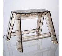 Scaletta Pieghevole a 2 Gradini in Acrilico Trasparente, Sgabello Leggero e Portatile Con Superficie Antiscivolo, Ideale per Biblioteca, Cucina, Bagno e Camera da Letto(Gray)