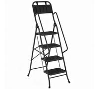 Scaletta pieghevole con scaletta per borsa degli attrezzi con ampi gradini antiscivolo neri