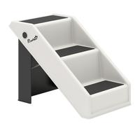 Scaletta Pieghevole per Cani e Gatti 3 Gradini Antiscivolo 53x30,5x36,5 cm in PP Crema