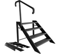 Scaletta Pieghevole, Scaletta 4 Gradini Pieghevole, Scala Pieghevole con Corrimano Regolabile in Altezza e Piedini Antiscivolo, Scala 4 Gradini per Casa, Camper, Casa Mobile, Spa e Veranda