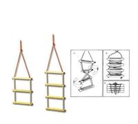 SCALETTA PIEGHEVOLE TIPO BISCAGLINA MOD. "ROCK" CON GRADINI IN LEGNO