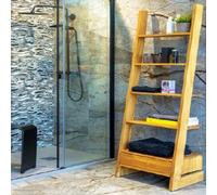 Scaletta porta asciugamani 40x180 cm con cassetto Scala in legno di teak