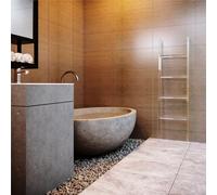 Scaletta porta asciugamani salvaspazio Alta in cristallo acrilico Up e Down dimensioni 37x8xh 141 cm, 7 kg spessore 15 mm colore trasparente trasparente