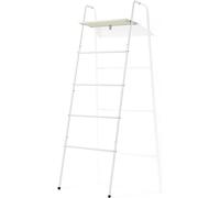 Scaletta portasciugamani, mensola a 5 livelli, scala decorativa, salvaspazio, in acciaio, per soggiorno, bagno, camera da letto (bianco)