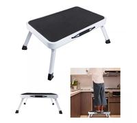 Scaletta portatile può sedersi scaletta pieghevole compatta in metallo piccola scaletta per sgabelli in acciaio multifunzione per adulti e bambini