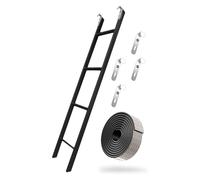 Scaletta regolabile per letti a castello, scaletta sicura per adulti e bambini, con cuscinetti, ideale per o rimorchi, 1,4,3 m, nero