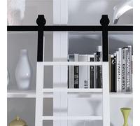 Scaletta Scorrevole per libreria Hardware, Kit Hardware per Scala Scorrevole, Binario/Binario da 3,3-19,7 Piedi (Senza Scala), Binario Scorrevole per Scala Mobile Nera Rustica per casa/Inter