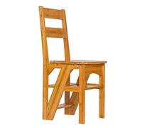 Scaletta Sedia A Pioli in Legno Massiccio Coperta Multifunzione Scaletta A Quattro Gradini Cucina Sgabello A Piega Pieghevole Scala Mobile Porta-vasi (Color : Wood Color, Size : 39.5 * 46 * 90cm)
