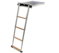 SCALETTA TELESCOPICA A SCOMPARSA IN INOX 4 GRADINI TEAK