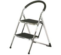 Scaletto Sgabello Richiudibile in Acciaio 2 Gradini Tosini Cromato