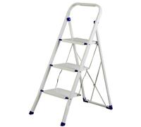 Scaletto Sgabello Richiudibile in Acciaio 3 Gradini Tosini Bianco