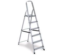 Scaletto Sgabello Richiudibile in Alluminio 6 Gradini Fadi Everest Silver