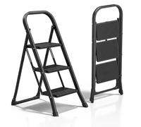 Scaletto Sgabello Scala Black Mini Plus Antiscivolo 3 Gradini