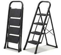 Scaletto Sgabello Scala Black Mini Plus Antiscivolo 4 Gradini