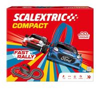SCALEXTRIC - Circuito Compact - Traccia completa - 2 Auto incluse - Scala 1:43 (Circuito CompactFast Rally)