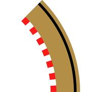 Scalextric Radius 1 Curve Outer Borders 45° x 4