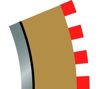 Raggio 2, bordi esterni della curva 22,5° x 4