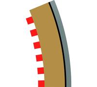 Scalextric Radius 2 Curve Outer Borders 22.5° x 4