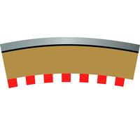 Scalextric Single Lane Radius 3 Curve Outer Borders 22.5° x 4