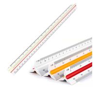 Scalimetro Righello, Righello 30 cm per scala triangolare, per Architettura, Righello Triangolare Metrico (scala 1:20, 1:25, 1:50, 1:75, 1:100, 1:125)