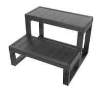 Scalini per vasca idromassaggio, 2 gradini antiscivolo, materiale WPC, elevata resistenza, stabile aiuto per l'ingresso della spa, adatto per vasca idromassaggio, piscina e roulotte