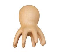 Scalp Massage Tool - Wooden Octopus Head Scratcher, Relaxation Stress Relief Massager, Soft Flexible Prongs, Improves Circulation Comfort Wellness, for Home Office Travel