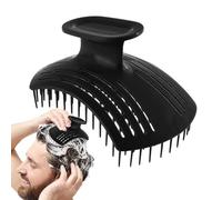 Scalp Scrubber, Shampoo Scalp Massager, Anti-Slip Deep Cleansing and Soothing Head Massager for Dry, Oily Hair Care, Relaxation for Travel, Home, Clear, Black, 1 Piece 4.65x3.23 Inches