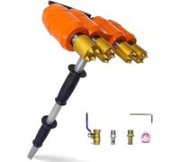 Scalpellatore pneumatico per calcestruzzo, martello pneumatico portatile, profondità di scalfittura 3-5 mm per scalfittura di calcestruzzo e ponti, costruzione a doppia impugnatura (4-headed)