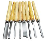 Scalpelli di materiali di alta qualità 40 # ishowTIENDA 8 pz HSS tornio scalino set 8 pezzi set per utensili da rotazione del legno Strumenti scalpello Strumenti per la lavorazione del legno Acciaio a