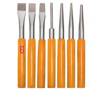 Set scalpelli cacciachiodi cacciaspine punzoni bulino 7pz in acciao cromo Valex
