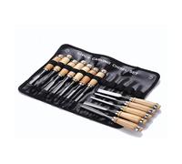 CLICLED Set da 12pz Scalpelli Sgorbie per Legno, Impugnatura in Legno, Lame in Acciaio, Attrezzi Manuali