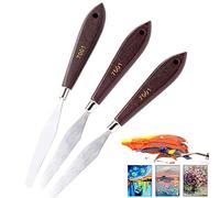 Scalpelli, Set di coltelli da pittura in 3 pezzi - Set di coltelli da pittura for tavolozza in acciaio inossidabile elasticizzato e legno for mescolare vernici Pittura a olio acrilica